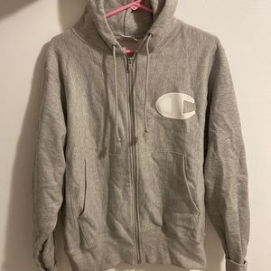 Gray Champion Zip-up hoodie size S